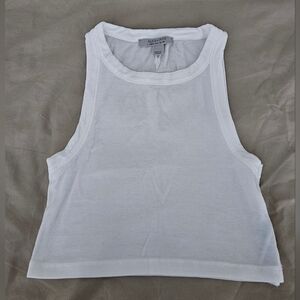 AllSaints Rina cropped sleeveless tank in white, US 4